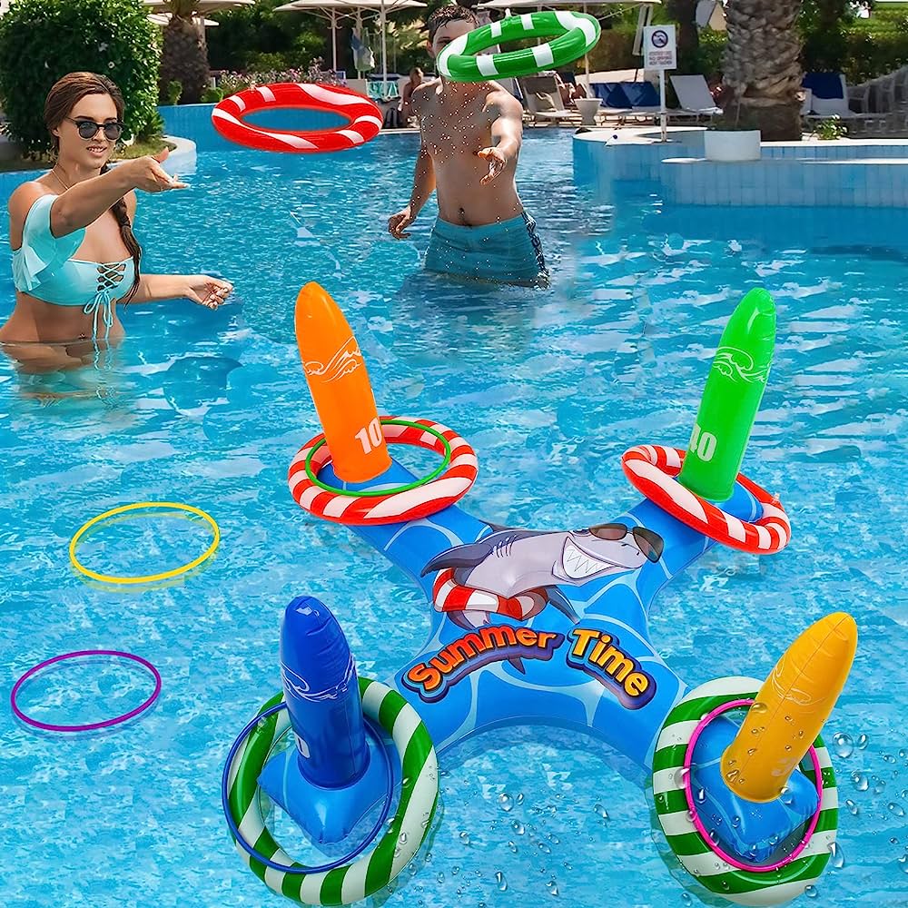 Inflatable pool accessories for a tropical oasis in your backyard