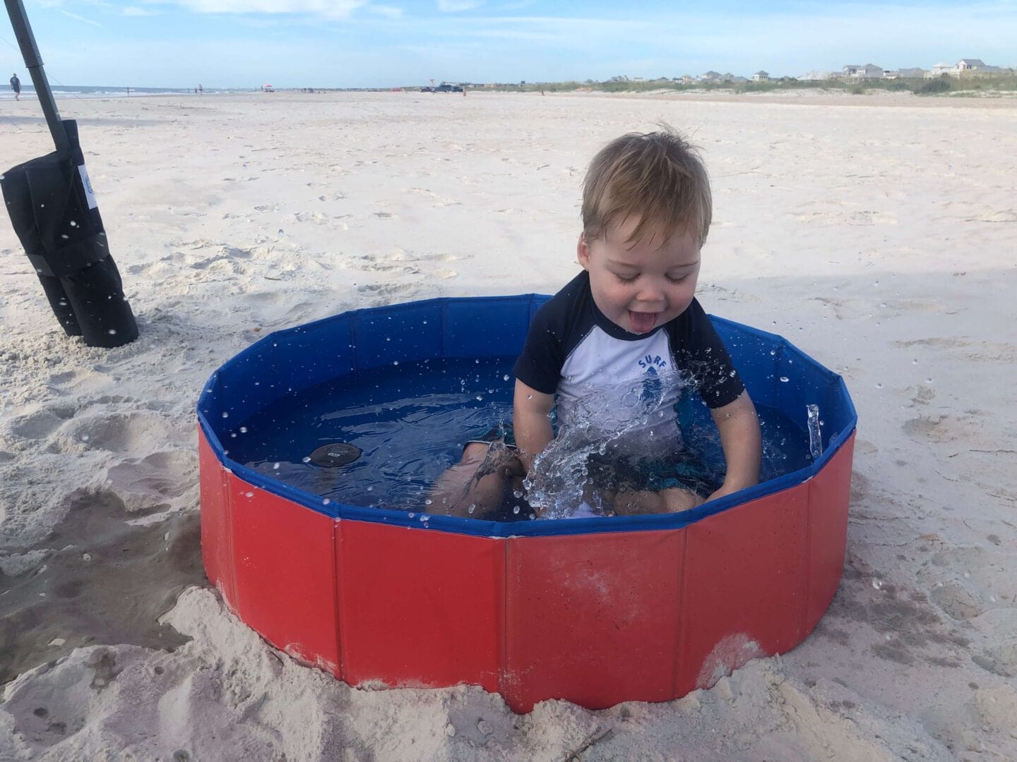 Inflatable pool versus sand castles: Which is a better beach activity?