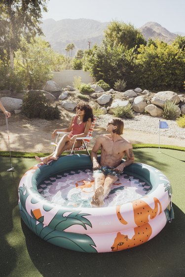 The joy of stargazing in an inflatable pool