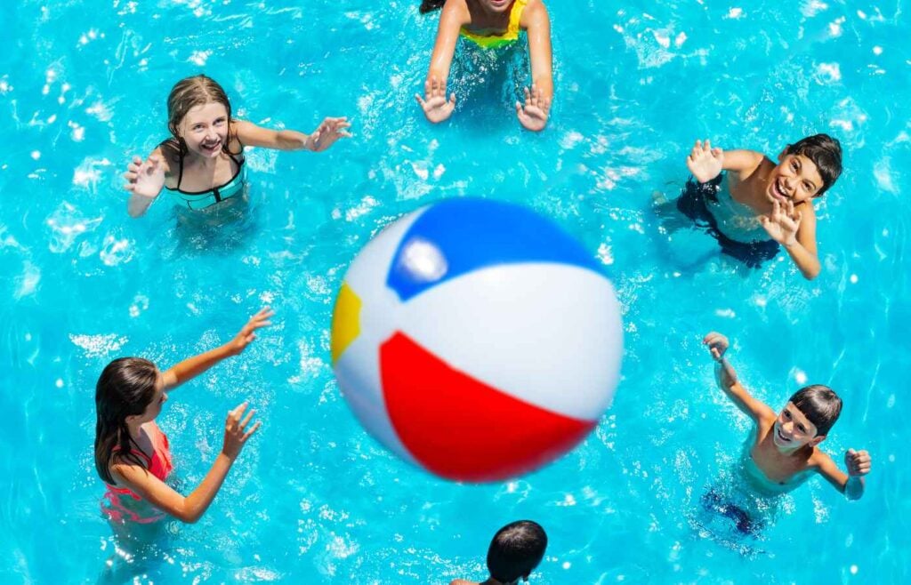 The joy of synchronized swimming in inflatable pools