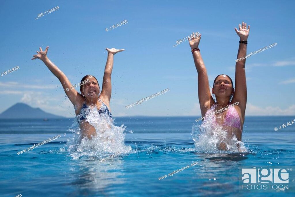 The joy of synchronized swimming in inflatable pools