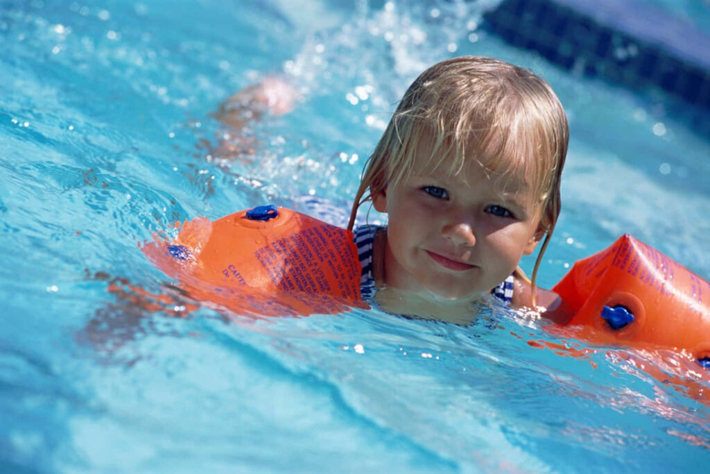 The joy of synchronized swimming in inflatable pools