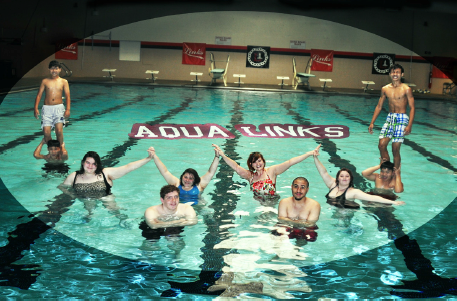 The joy of synchronized swimming in inflatable pools