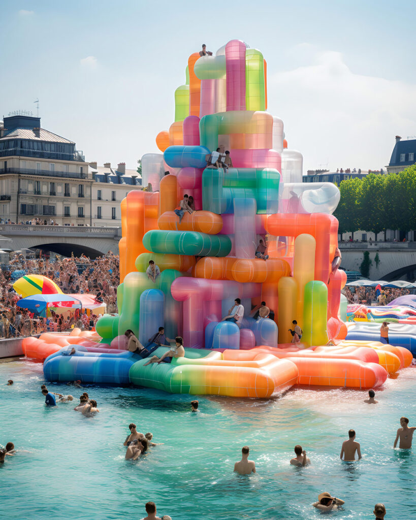 Designing Floating Art Installations with Inflatable Pools